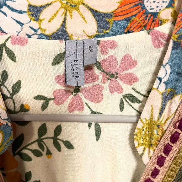 Anthropologie Bl-nk London Embroidered Stephanie top size 2X - Picture 5 of 11